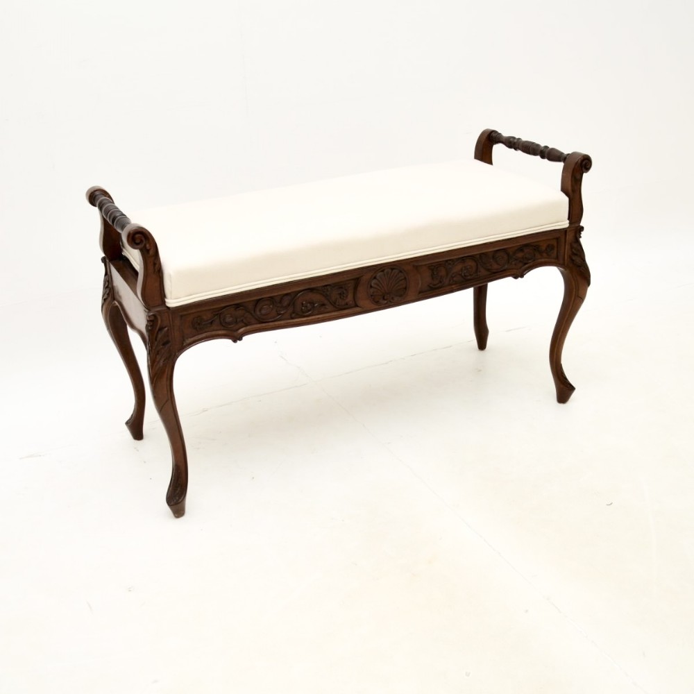 Antique Victorian Mahogany Duet Piano Stool / Bench
