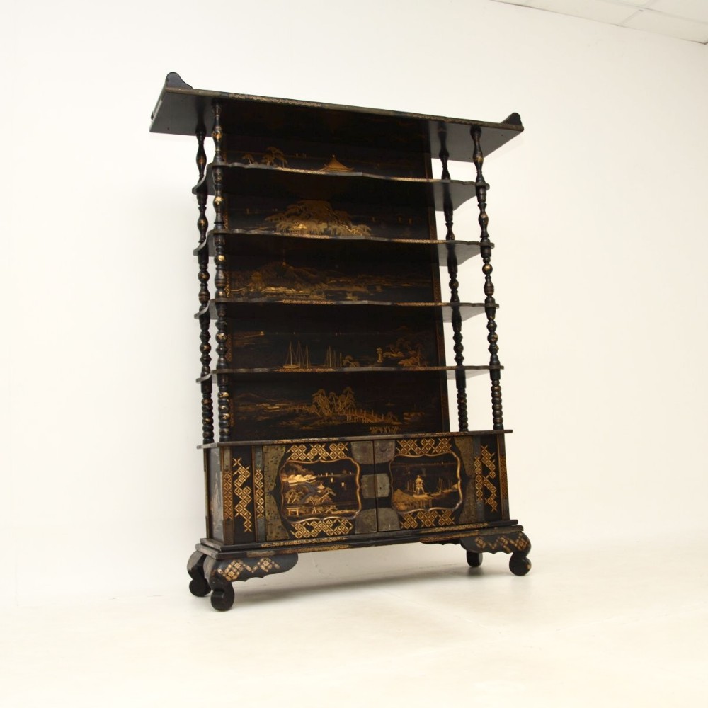 Antique Chinese Lacquered Chinoiserie Cabinet
