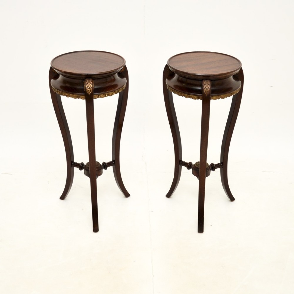 Pair of Antique French Mahogany Side Tables
