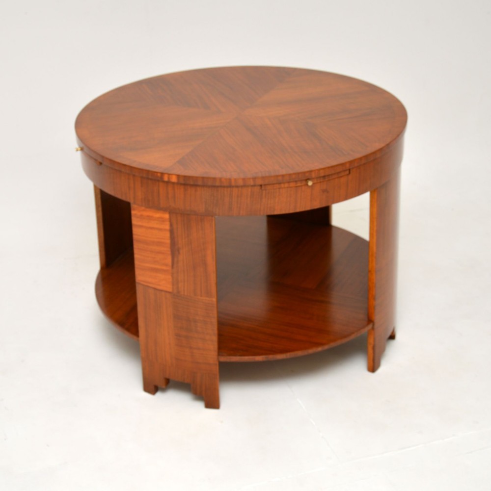Large Art Deco Walnut Coffee Table