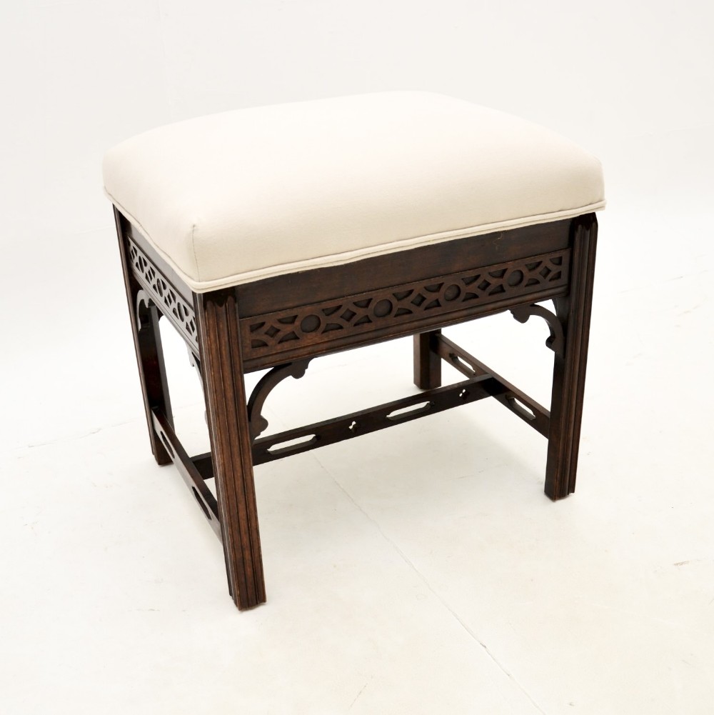 Antique Mahogany Chippendale Style Piano Stool
