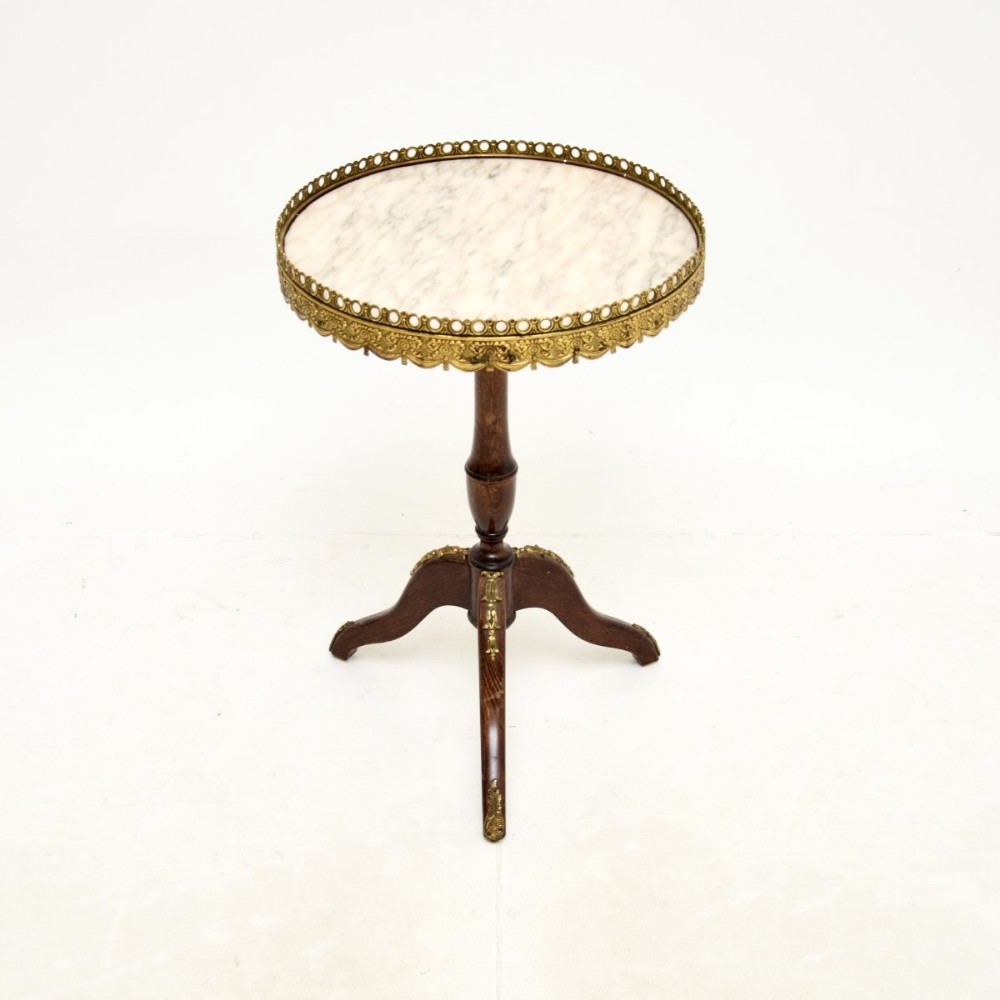 Antique French Marble Top Wine Table
