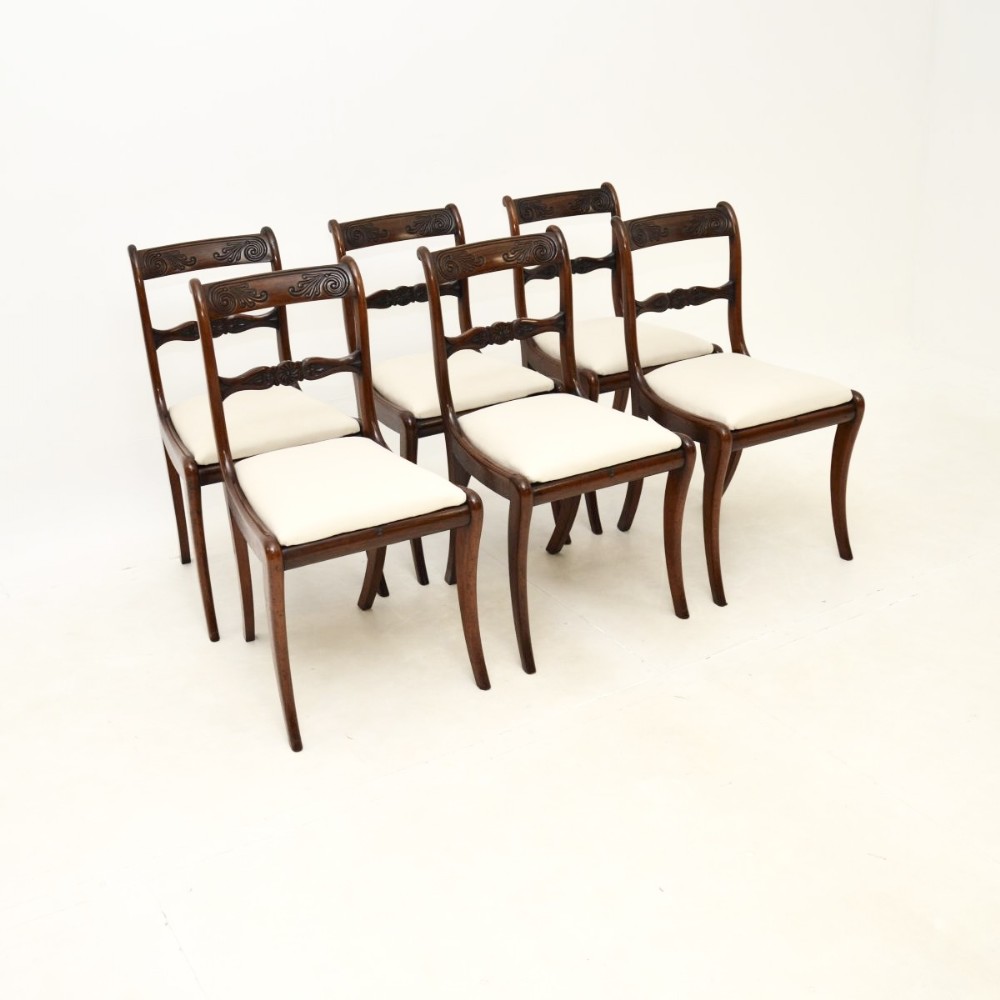 Set of Six Antique Regency Period Rosewood Dining Chairs
