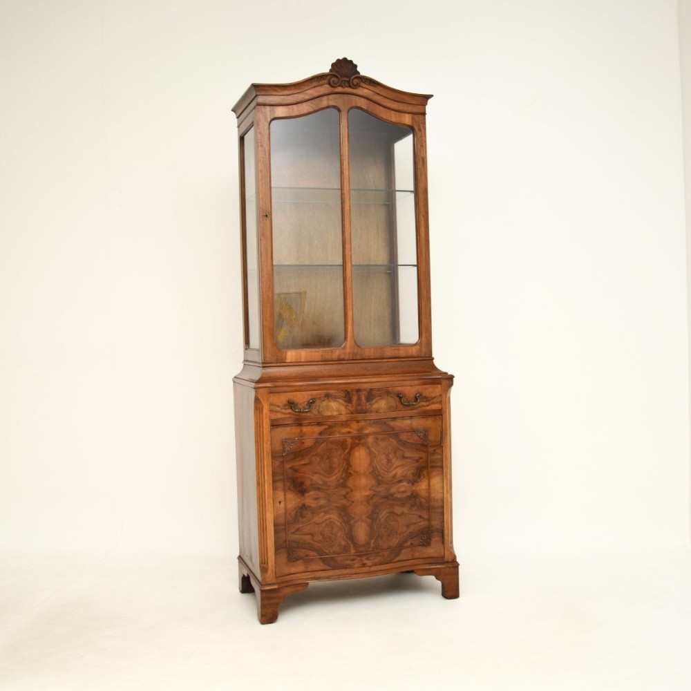 Antique Burr Walnut Display Cabinet
