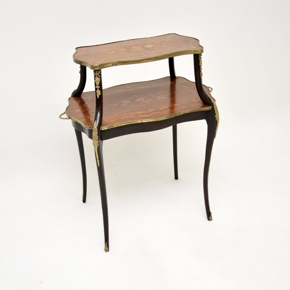 Antique French Inlaid Walnut Etagere
