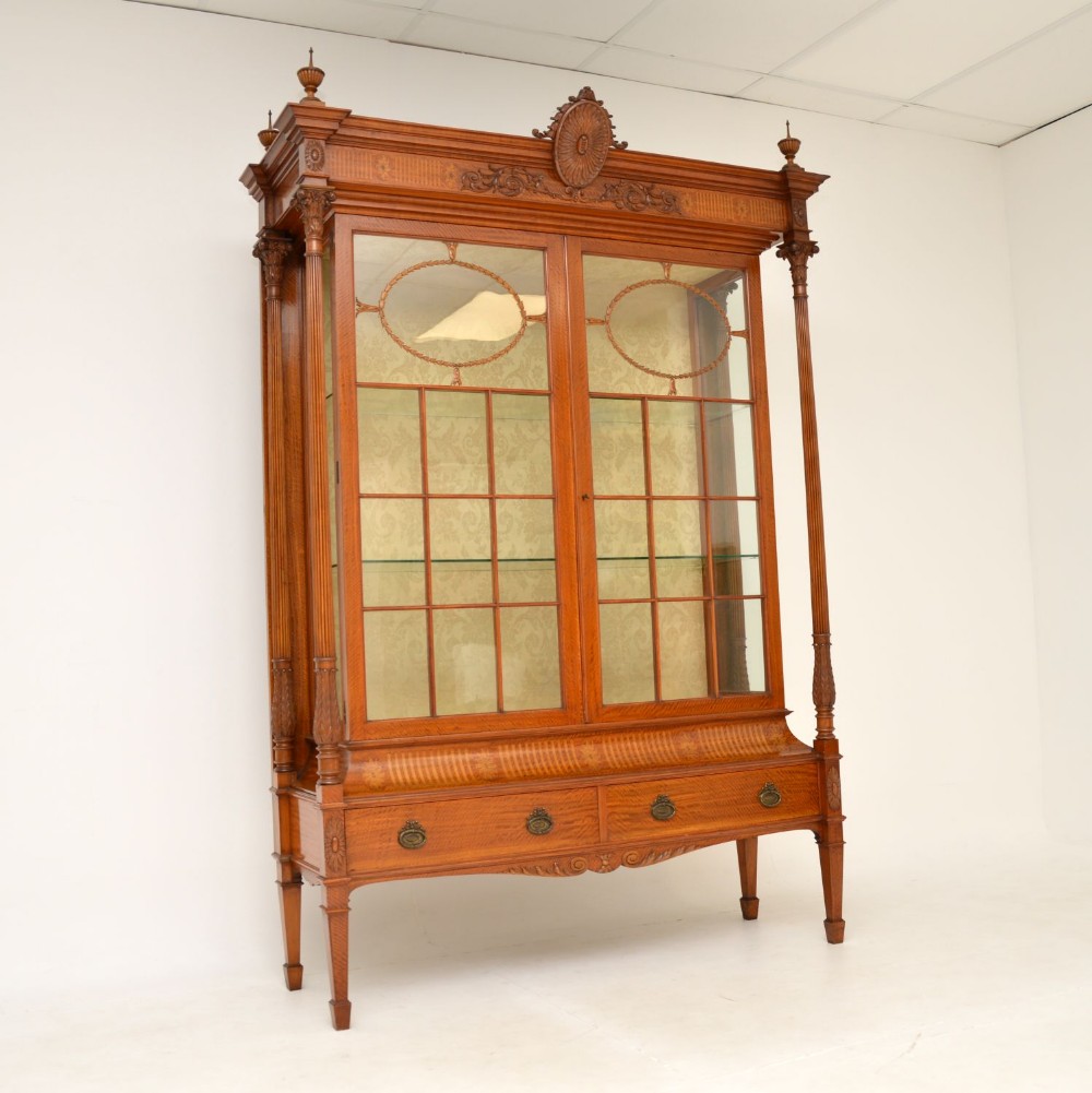 Antique Victorian Satinwood Display Cabinet
