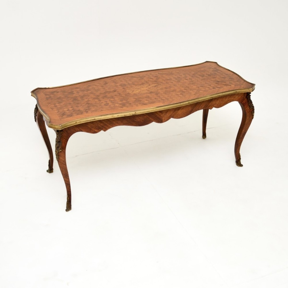 Antique French Inlaid Parquetry Coffee Table
