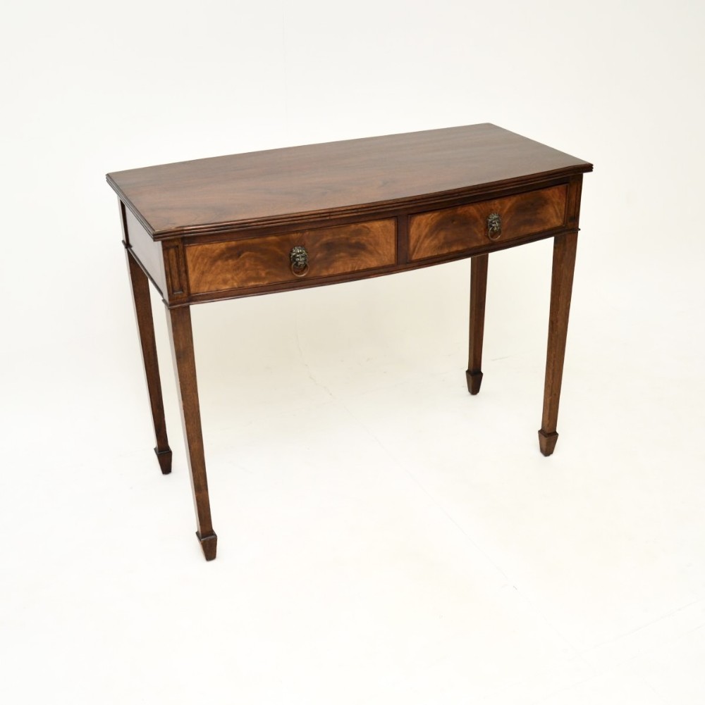 Antique Mahogany Bow Front Console Table
