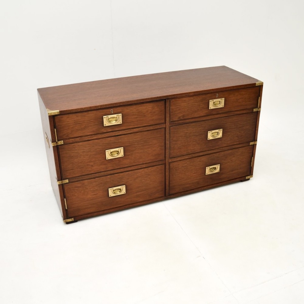 Antique Military Campaign Style Mahogany Cabinet
