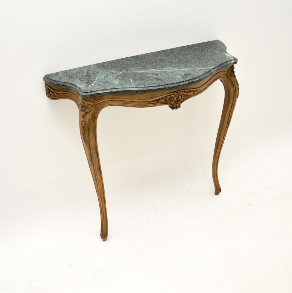 Antique French Marble Top Console Table
