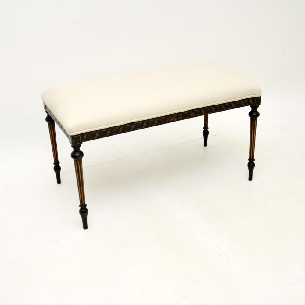 Antique Victorian Ebonised Stool / Bench
