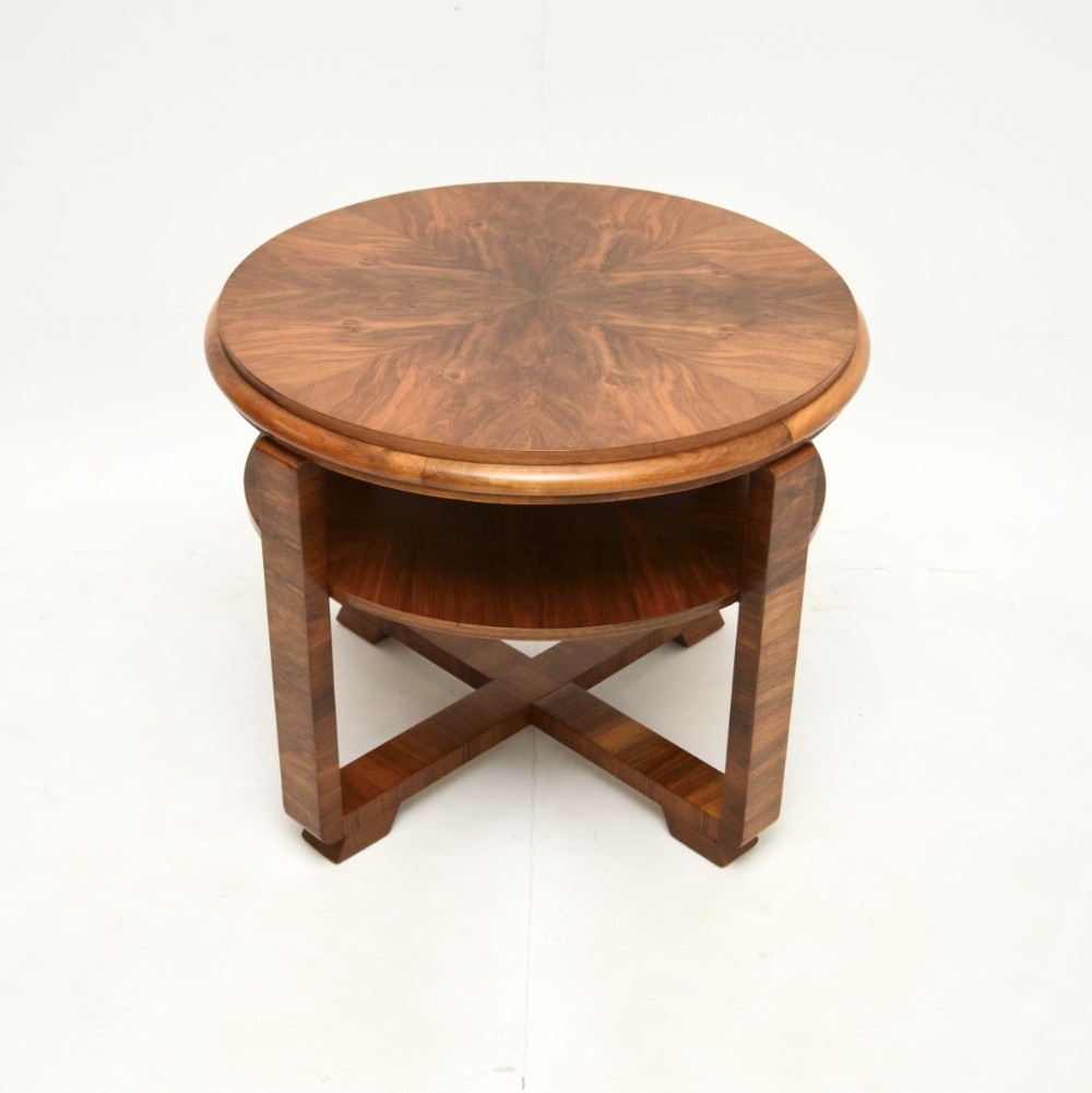 Large Figured Walnut Art Deco Coffee Table
