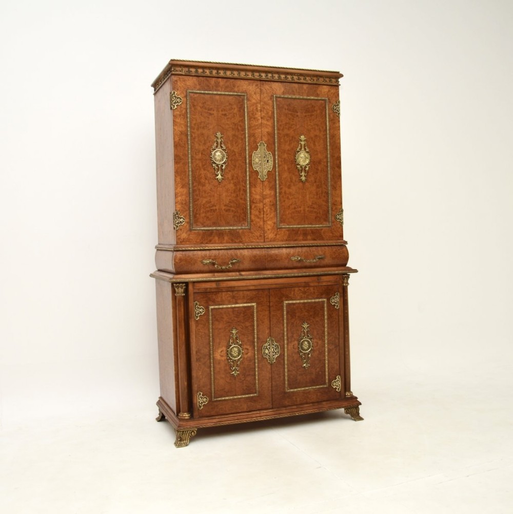 Antique French Burr Walnut Drinks Cabinet
