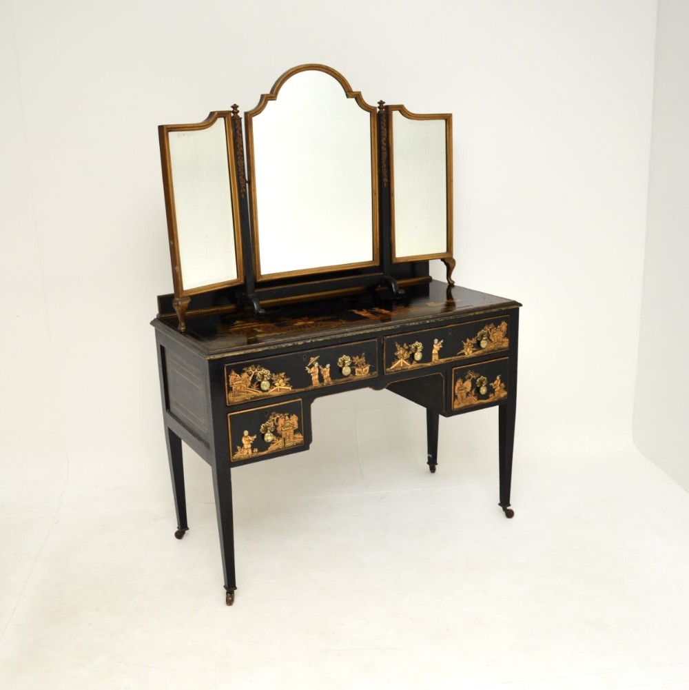 Antique Lacquered Chinoiserie Dressing Table
