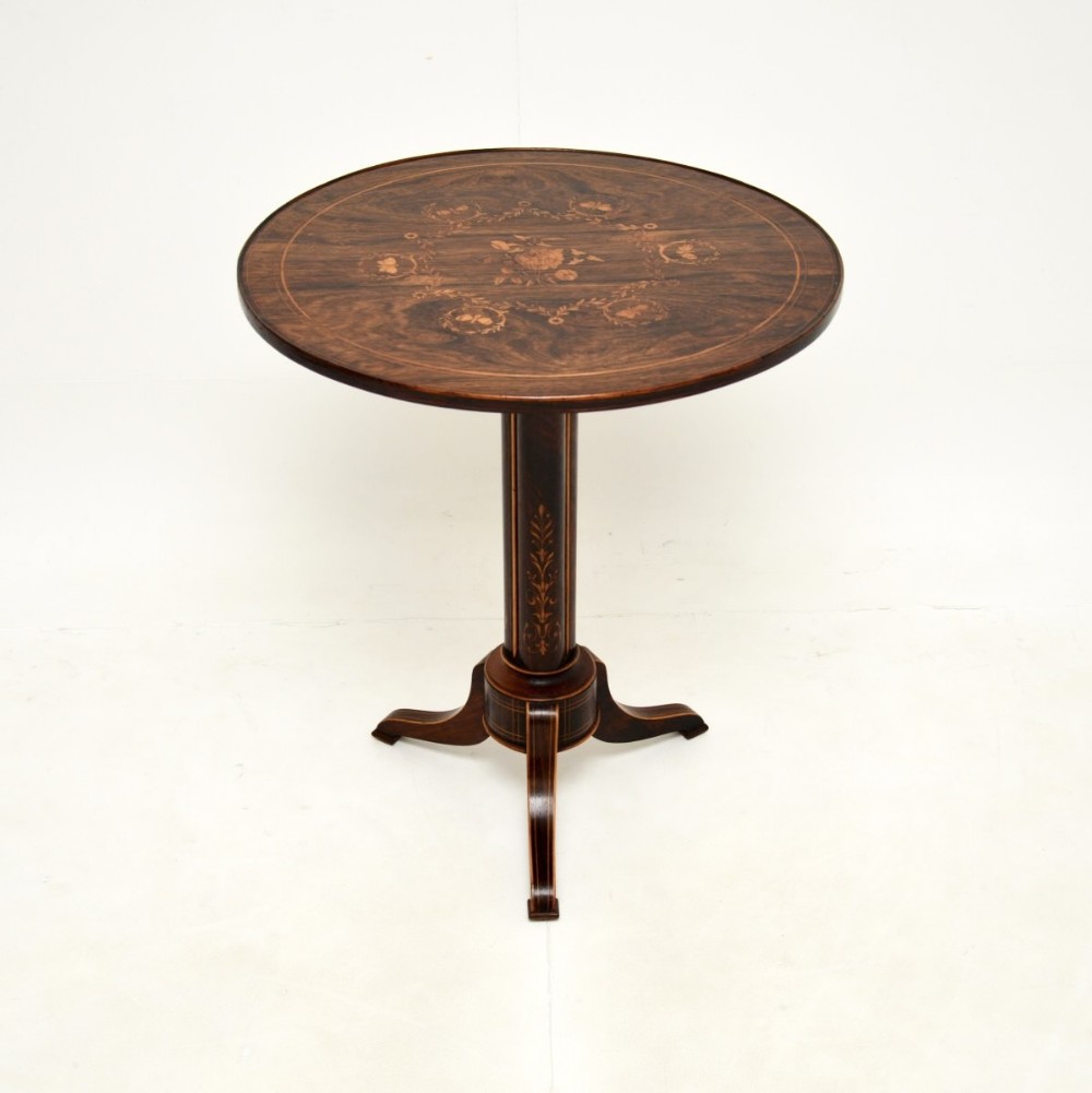 Antique Victorian Inlaid Rosewood Occasional Table
