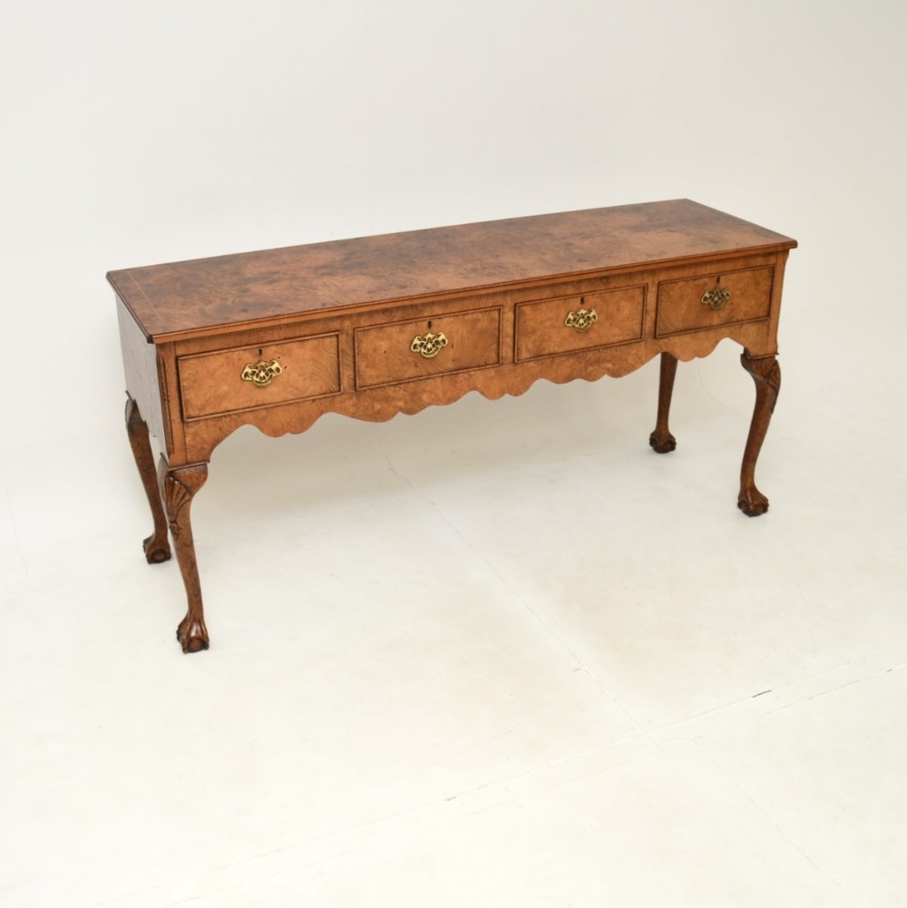 Large Antique Burr Elm Console Table
