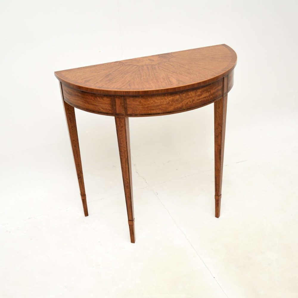 Antique Inlaid Satinwood Console Table
