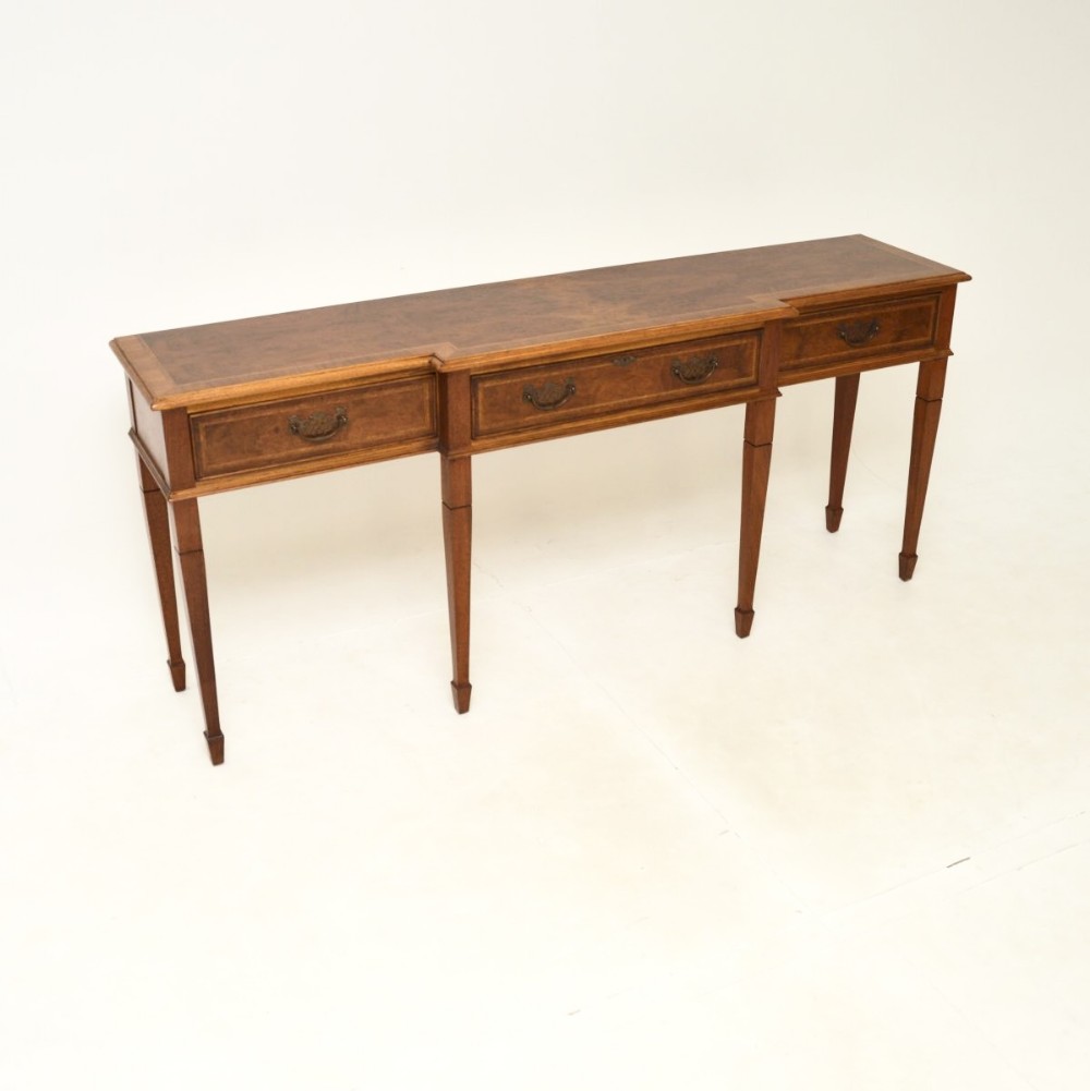 Large Antique Burr Walnut Console Table
