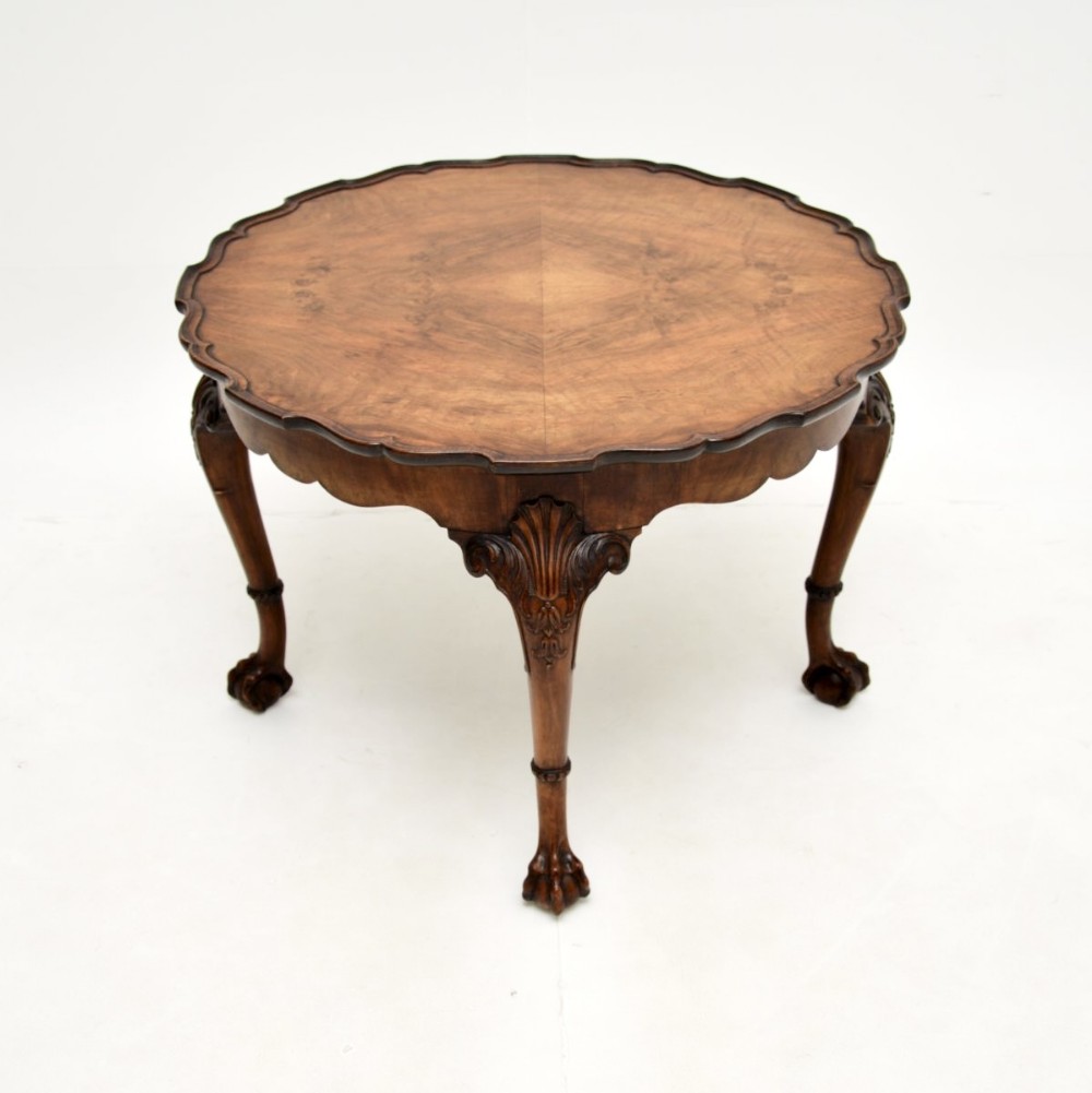 Antique Figured Walnut Pie Crust Coffee Table
