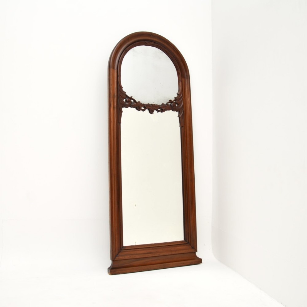 Antique Victorian Carved Walnut Mirror
