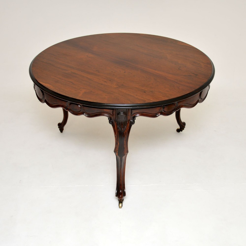 Antique French Rosewood Circular Dining Table
