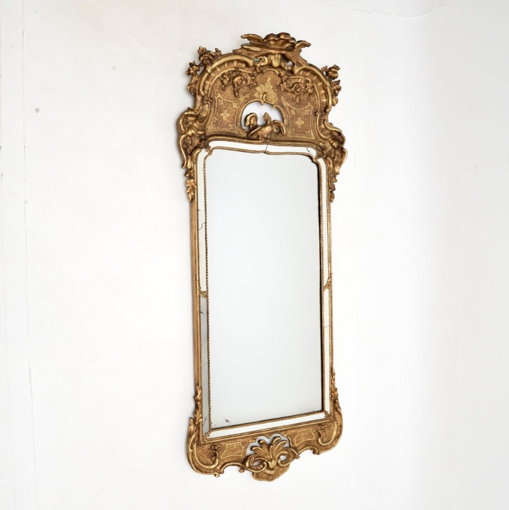 Antique Swedish Gustavian Gilt Wood Mirror
