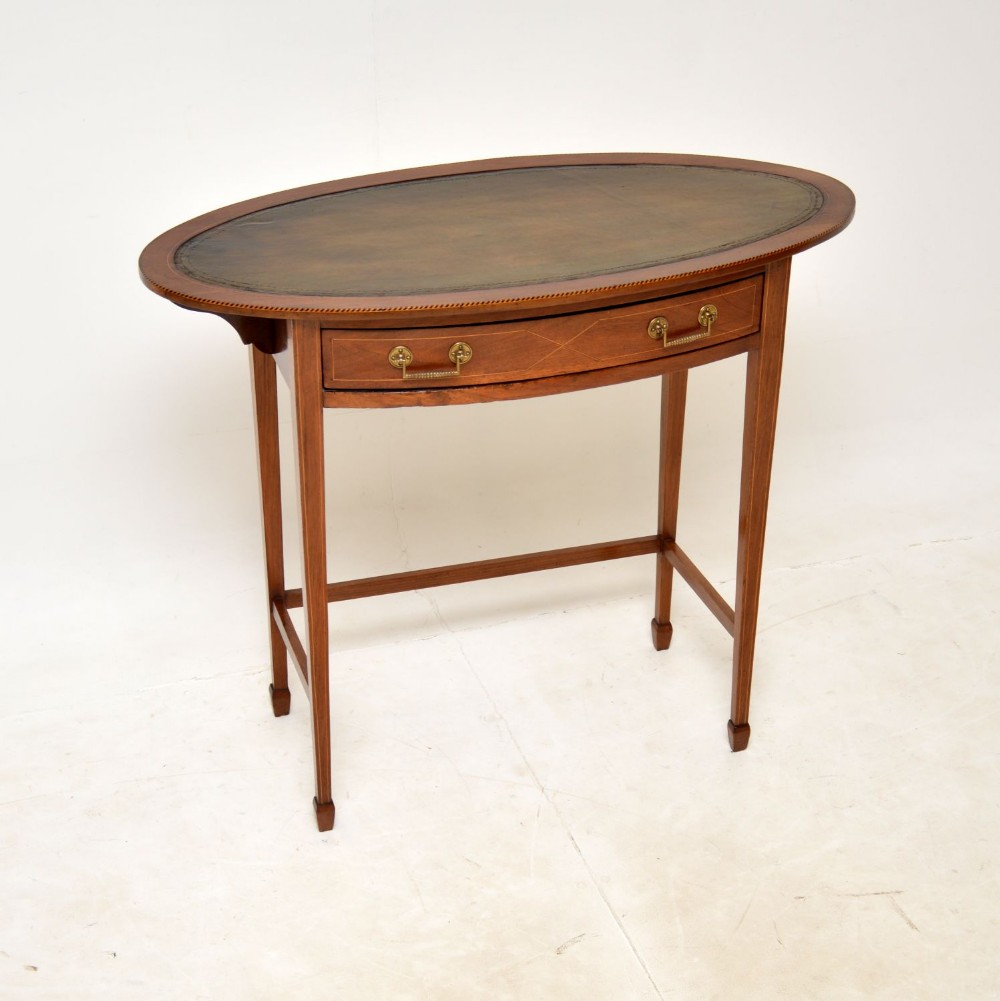Antique Edwardian Inlaid Mahogany Writing Table
