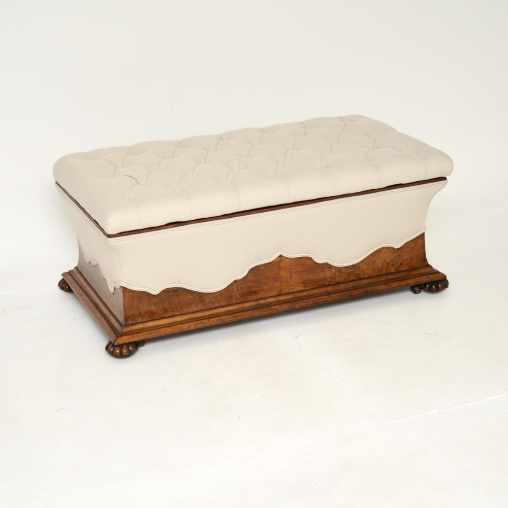 Antique William IV Burr Walnut Ottoman Stool
