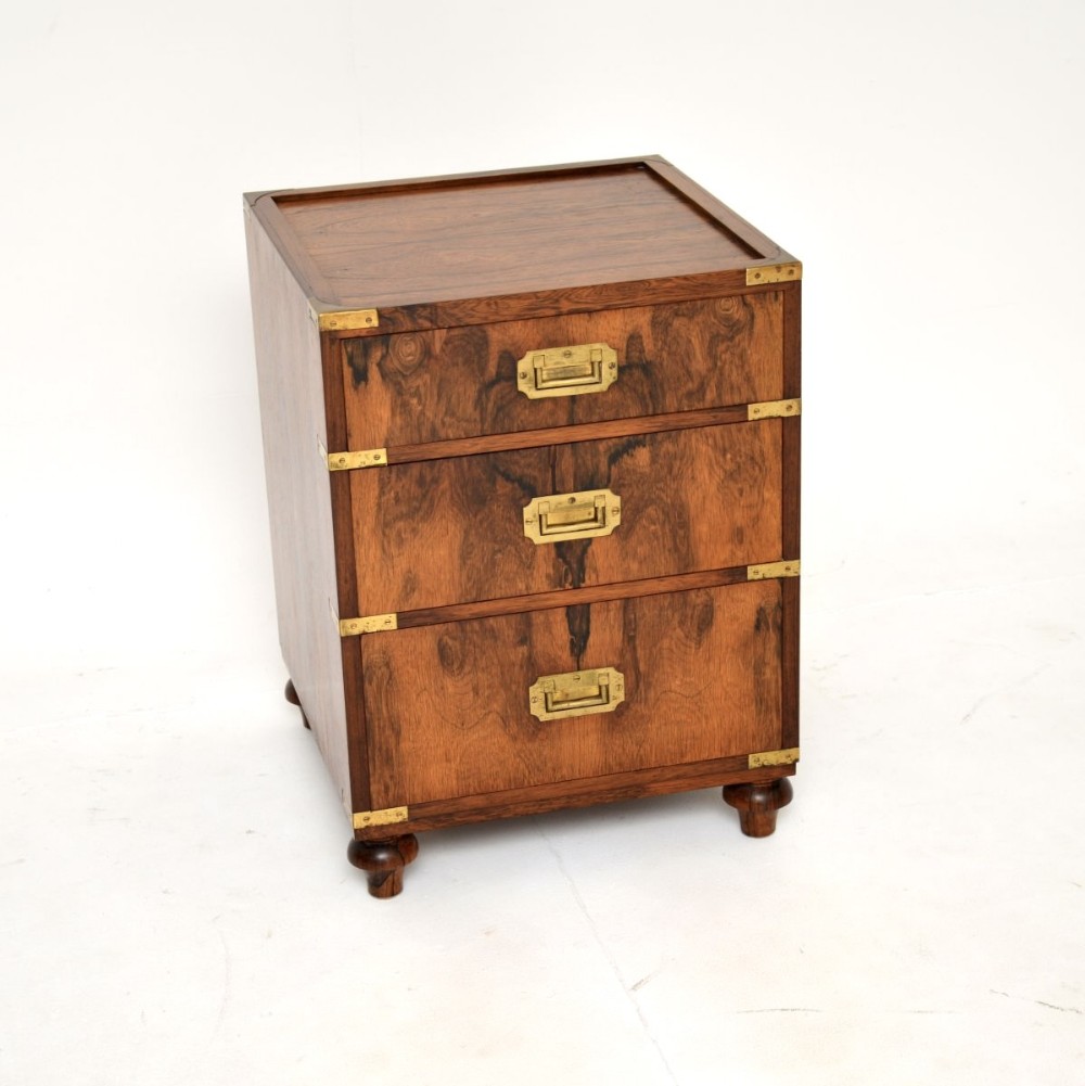 Antique Military Campaign Rosewood Side Chest of Drawers
