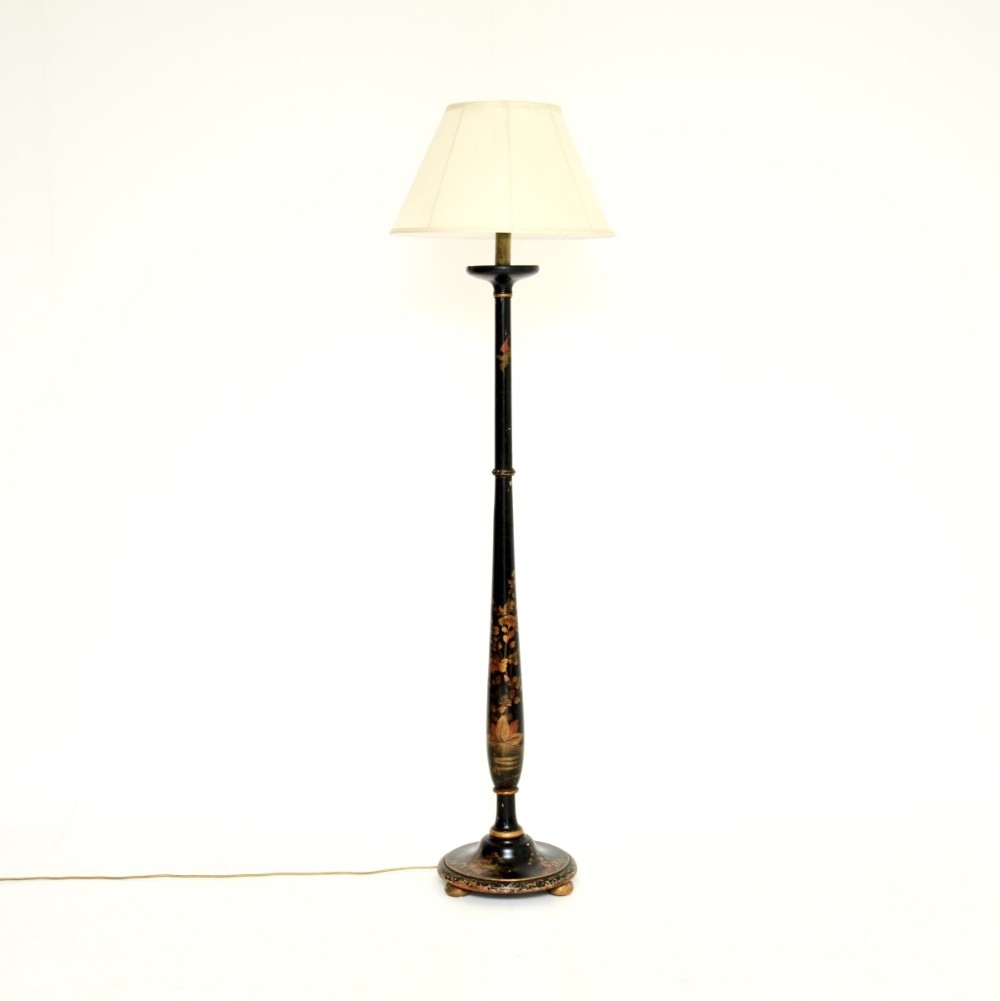 Antique Lacquered Chinoiserie Floor Lamp

