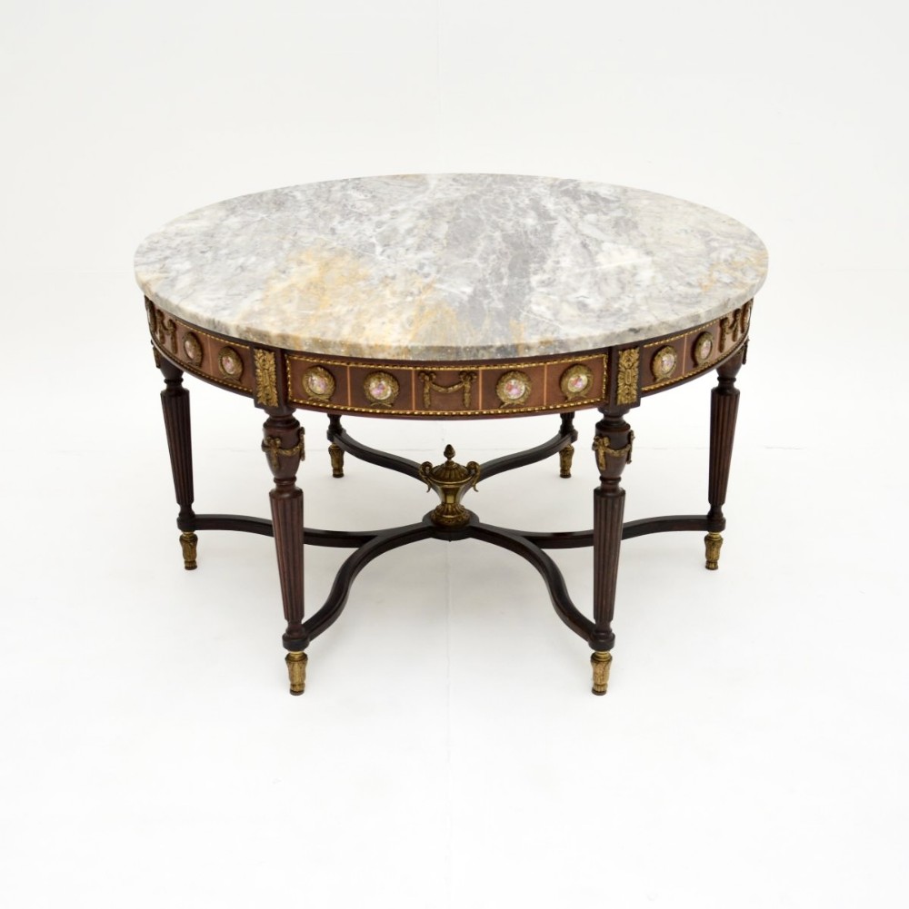 Antique French Marble Top Coffee Table
