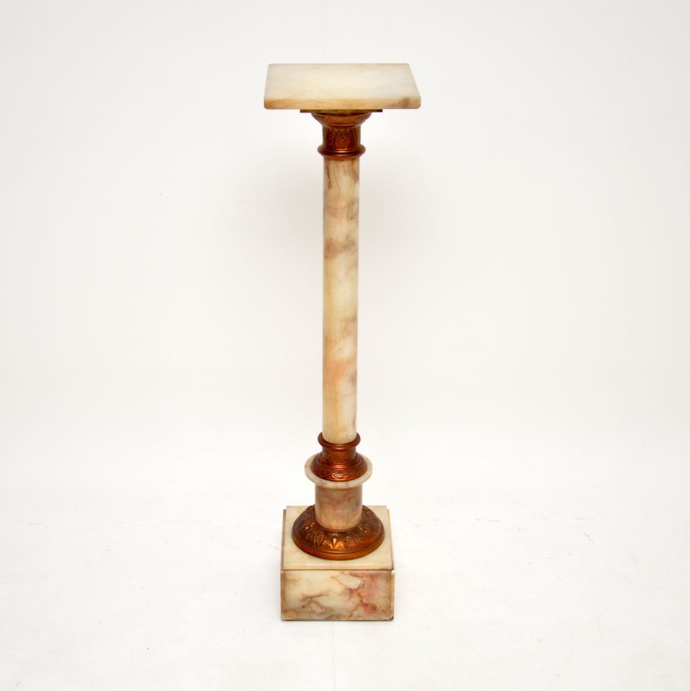 Antique Onyx and Brass Column
