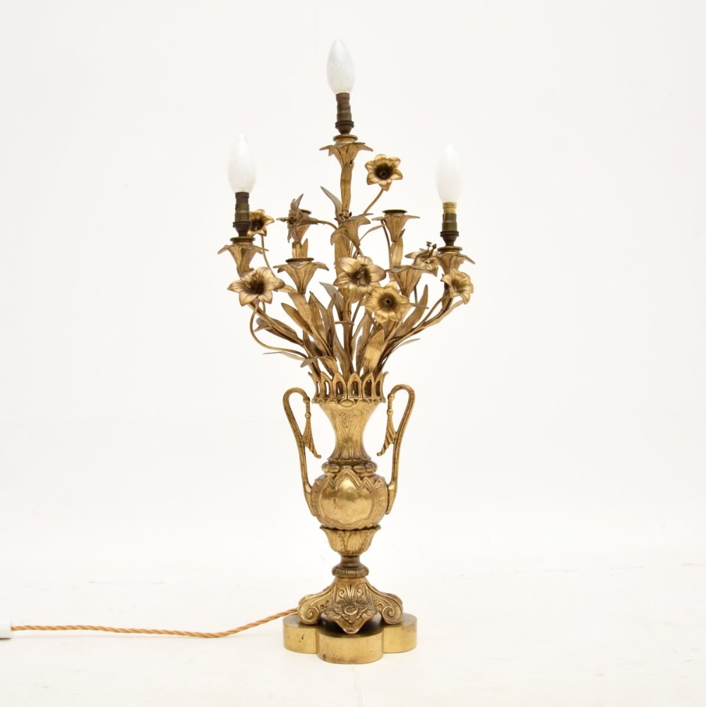Antique French Gilt Bronze Table Lamp
