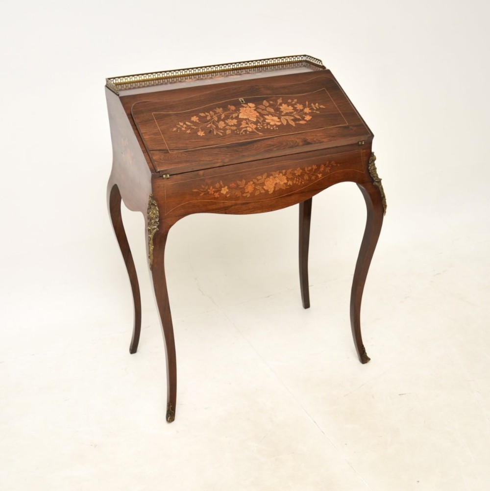 Antique Victorian Inlaid Rosewood Bureau
