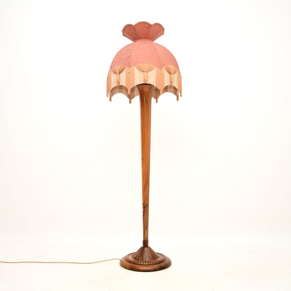 Art Deco Floor Lamp in Solid Walnut

