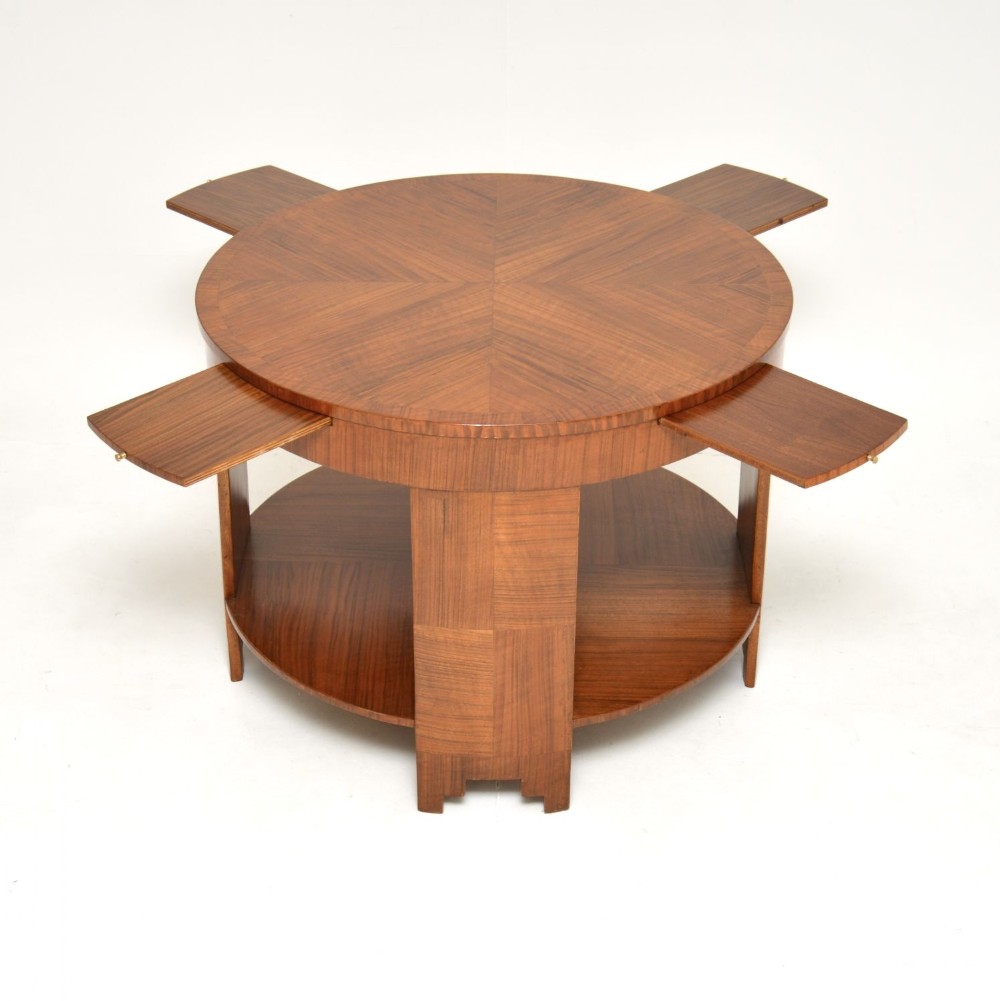 Large Art Deco Walnut Coffee Table
