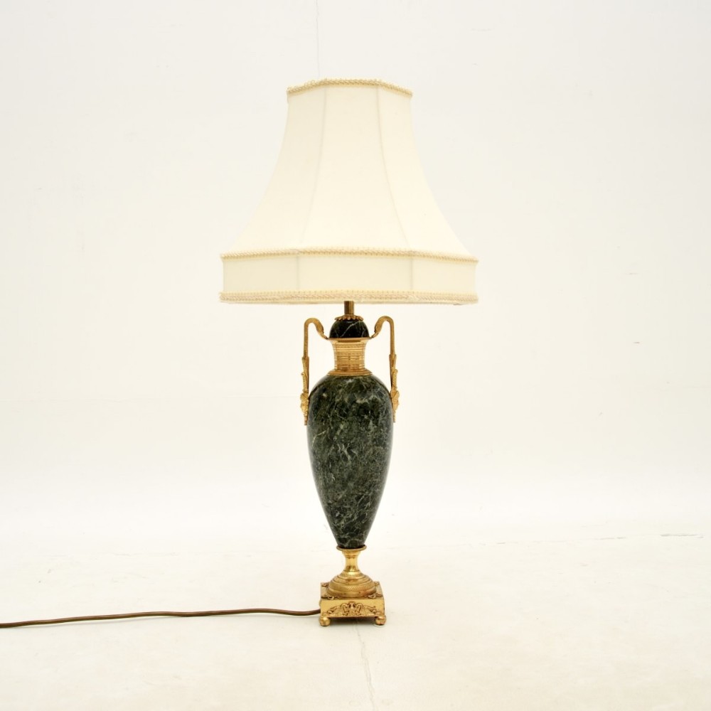 Antique French Marble and Gilt Metal Table Lamp
