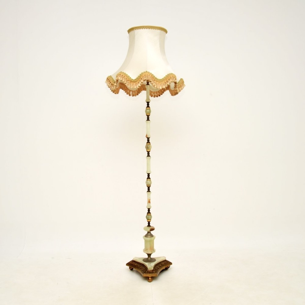 Antique French Onyx and Gilt Metal Floor Lamp

