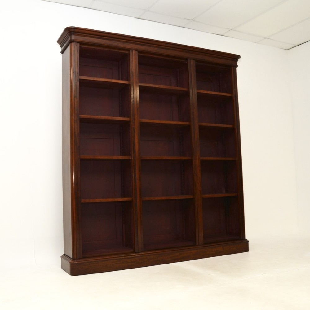 Antique Victorian Mahogany Open Bookcase
