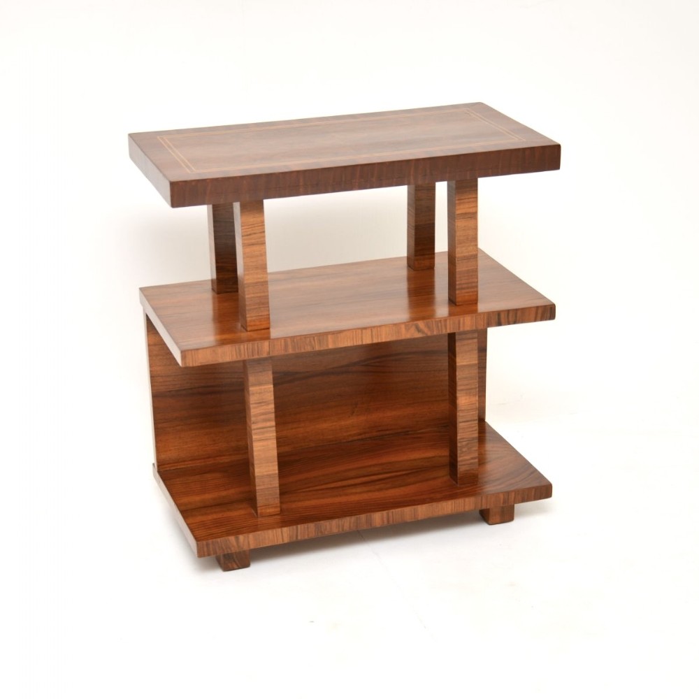 Art Deco Figured Walnut Side Table / Cabinet
