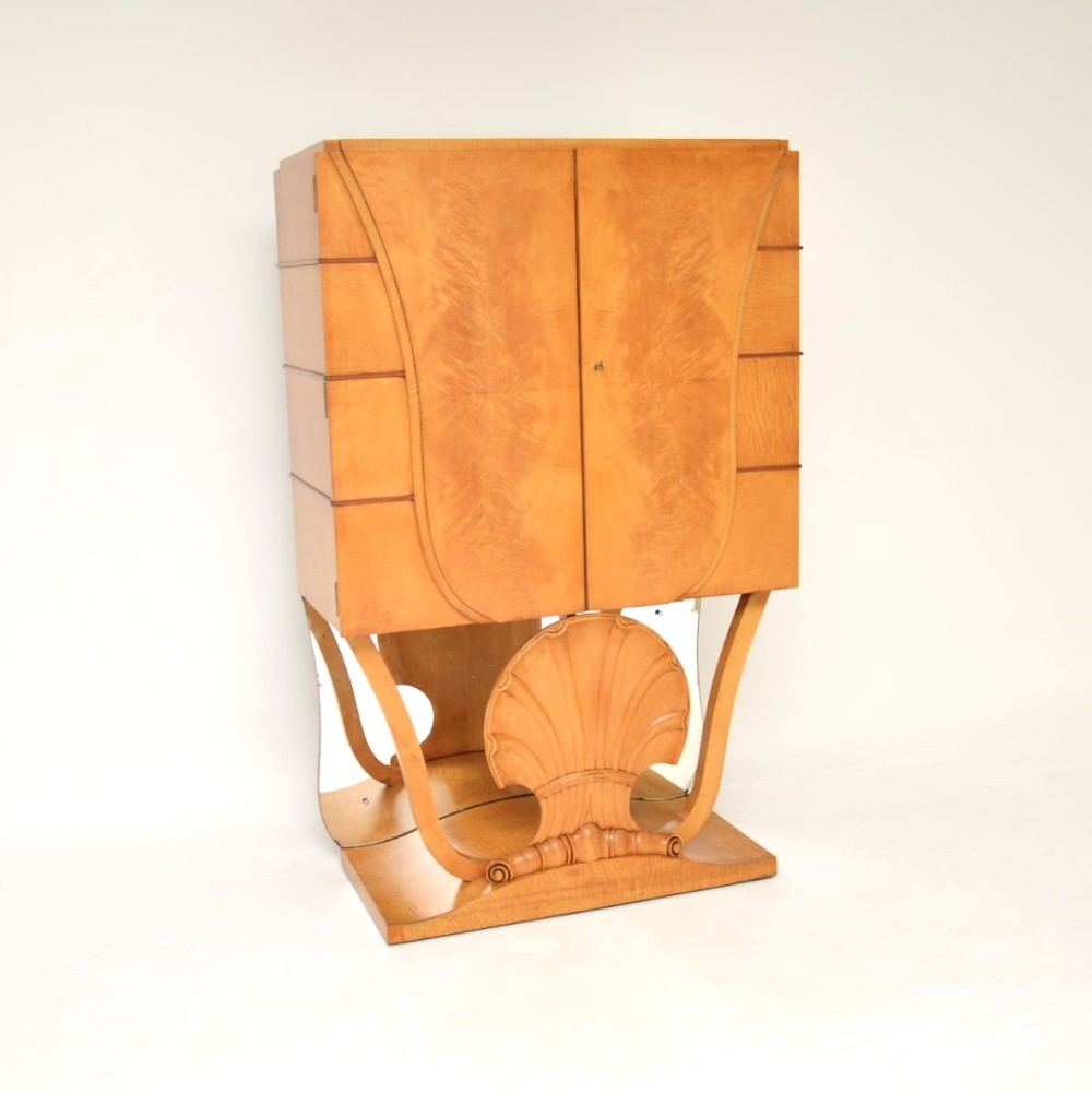 Art Deco Burr Walnut and Sycamore Cocktail Cabinet by Hille
