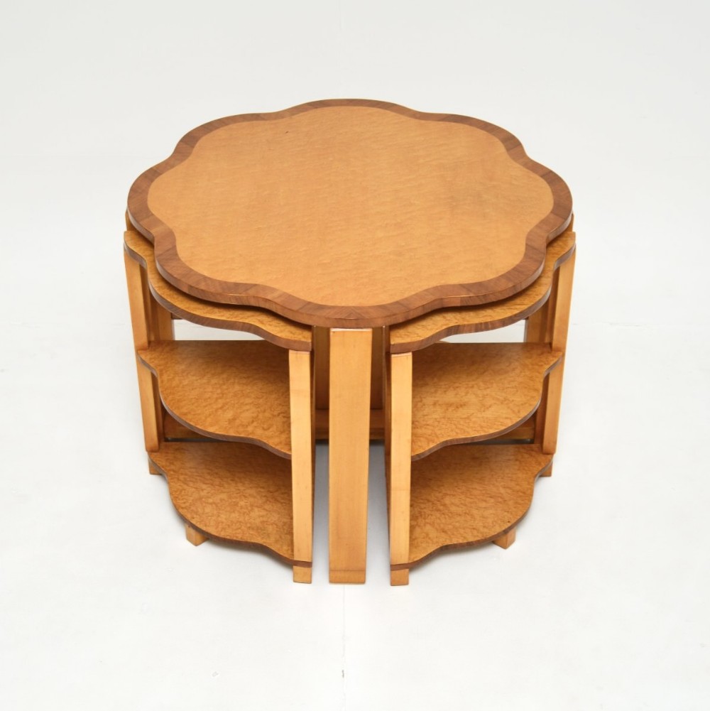 Art Deco Birds Eye Maple Nesting Coffee Table
