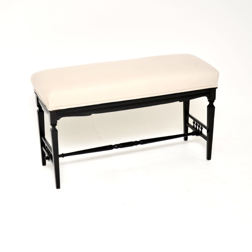 Antique Victorian Ebonised Stool / Bench

