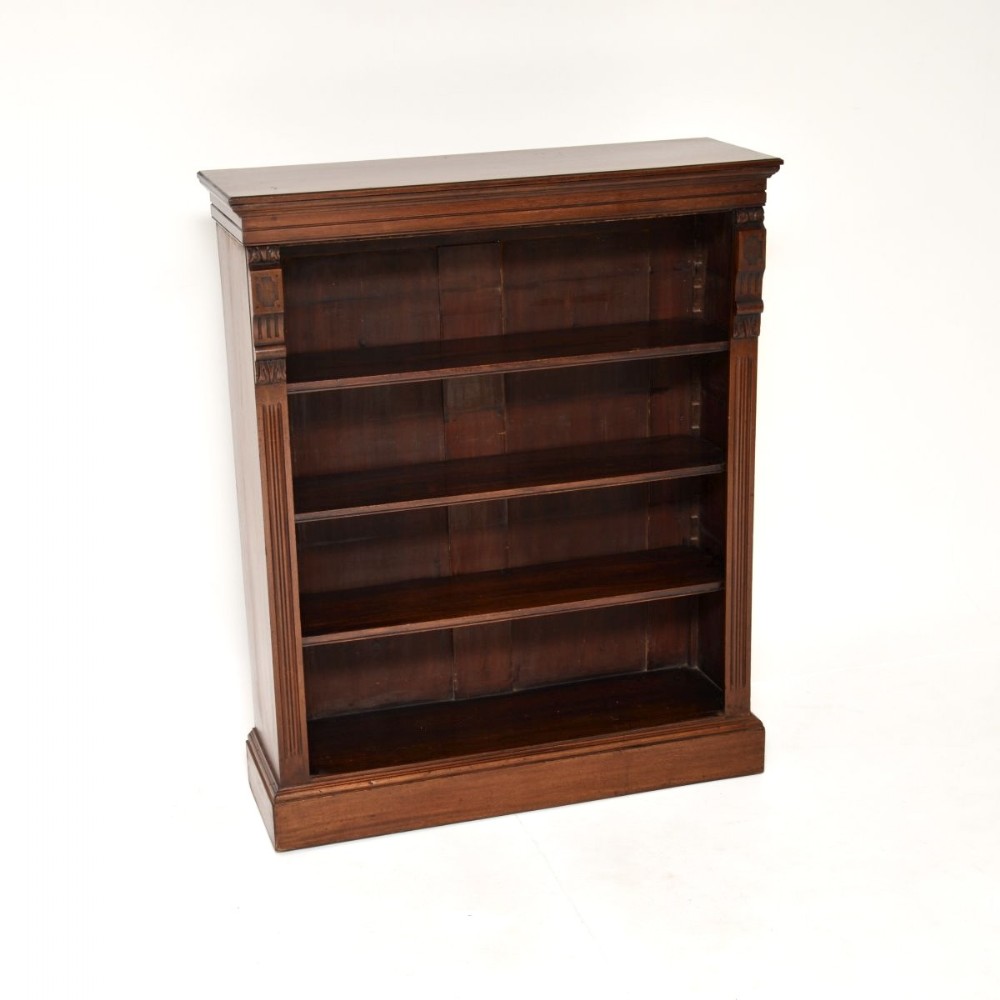 Antique Victorian Mahogany Open Bookcase
