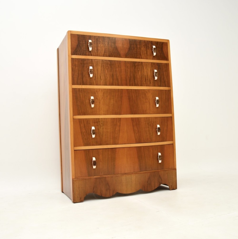 Art Deco Figured Walnut Chest of Drawers

