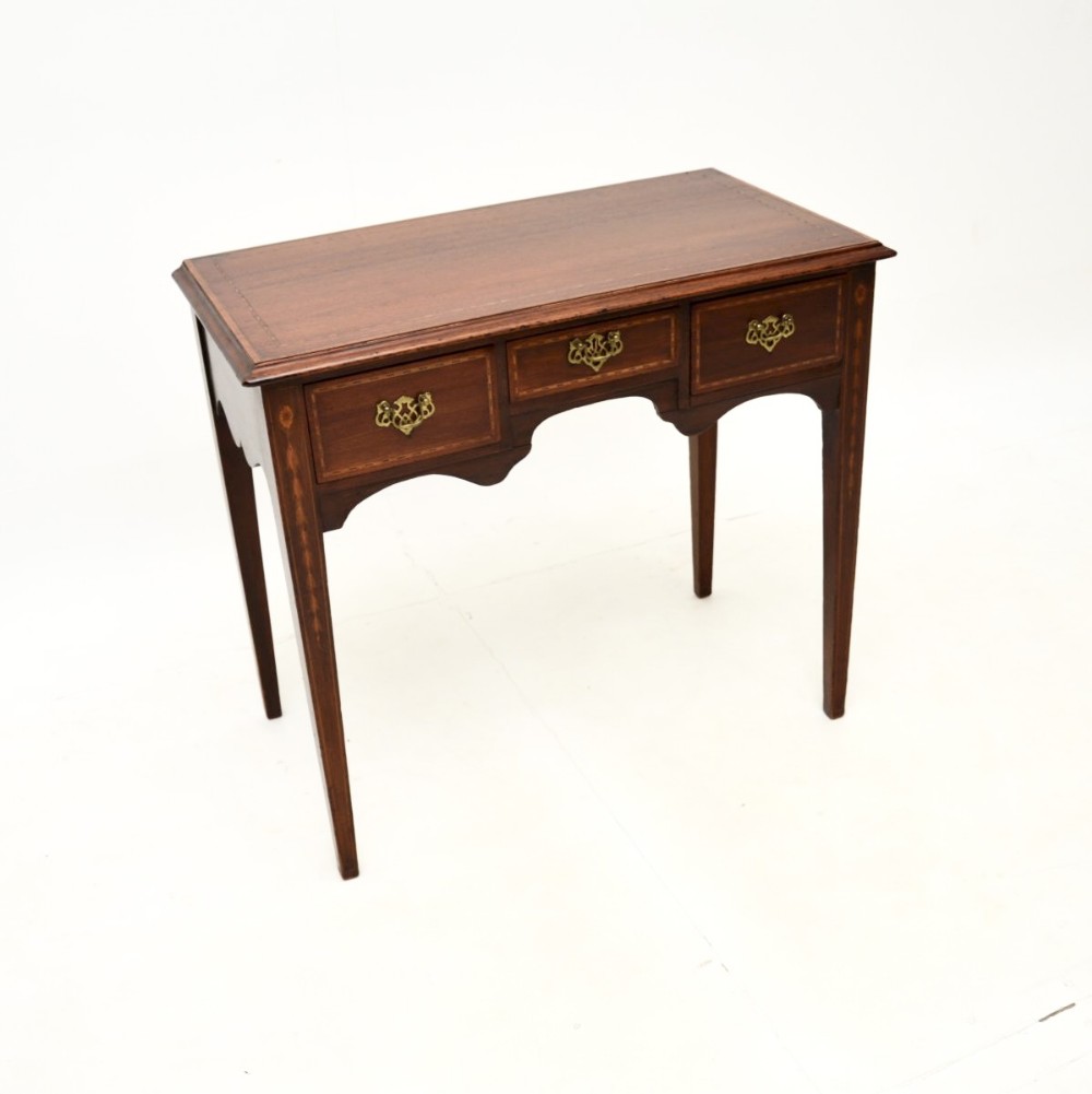 Antique Georgian Period Inlaid Mahogany Lowboy Side Table
