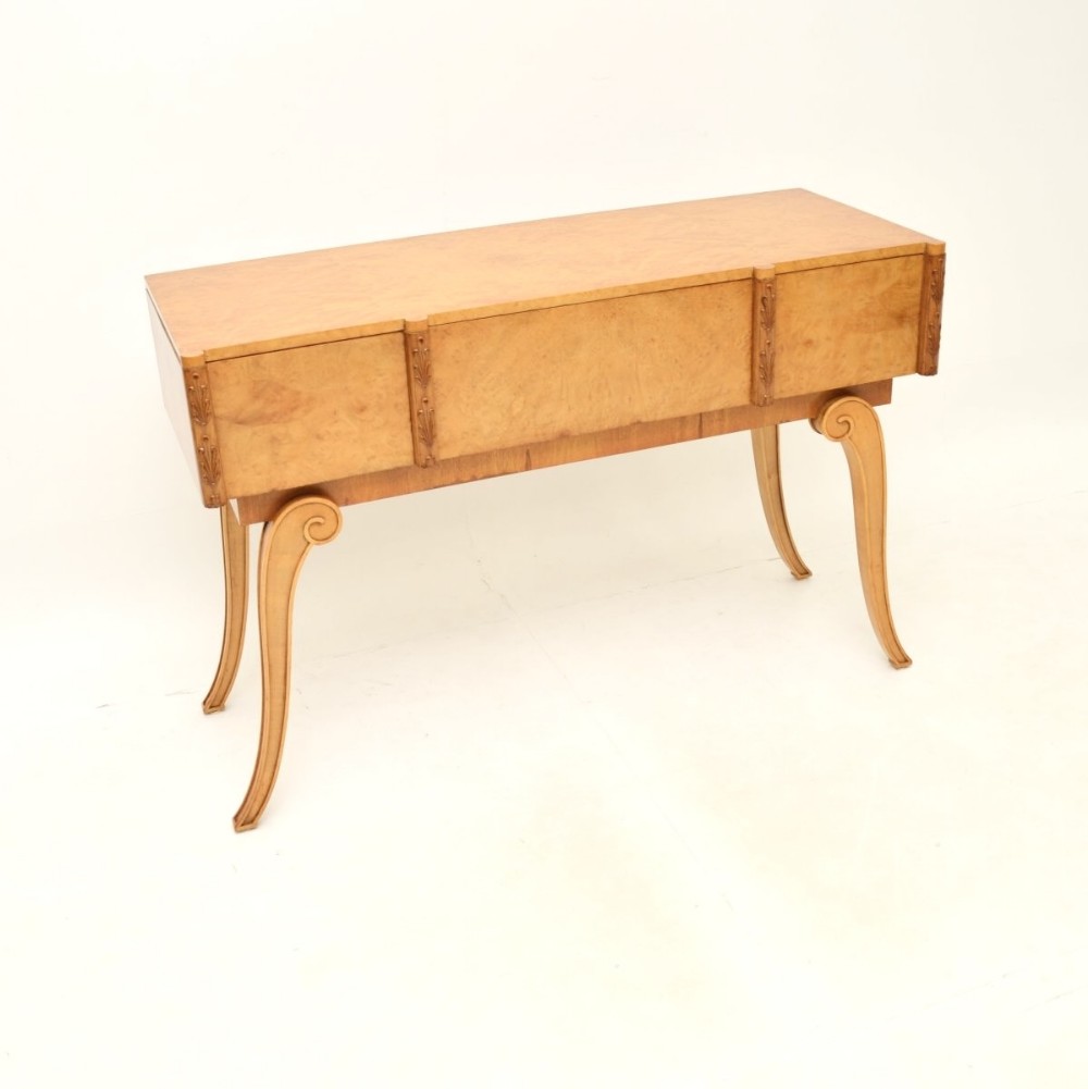 Art Deco Burr Walnut Console Table by Hille
