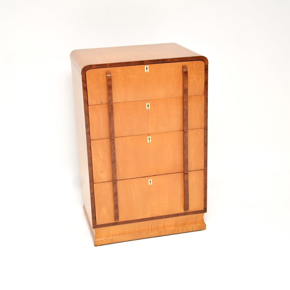 Art Deco Sycamore and Walnut Chest of Drawers
