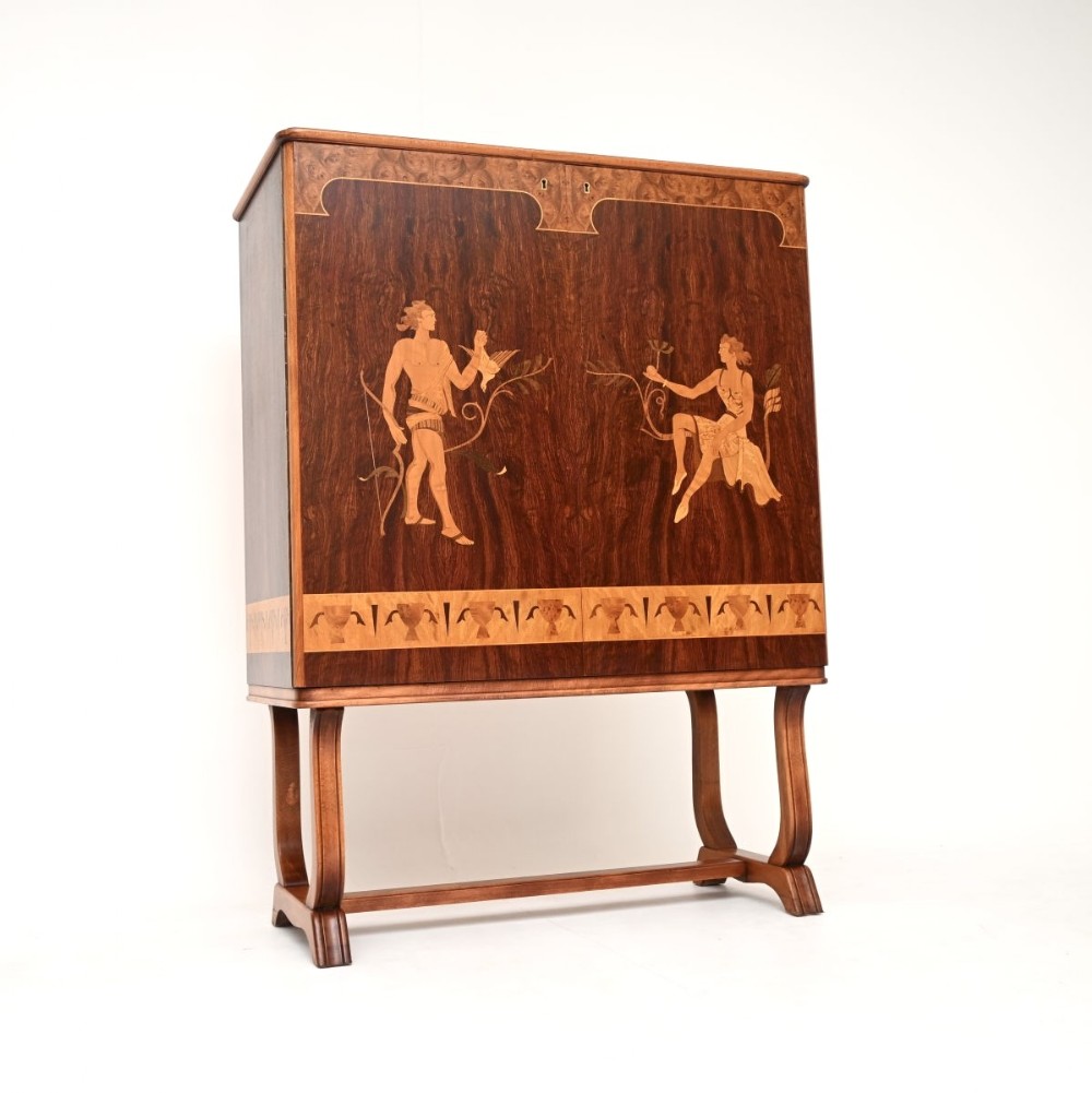 Swedish Art Deco Inlaid Marquetry Drinks Cabinet
