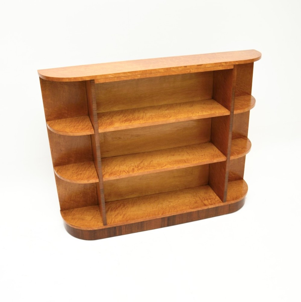 Art Deco Birdseye Maple Open Bookcase
